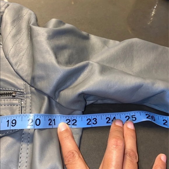 NWT Apt. 9 Faux Leather Moto Gray Jacket - Picture 11 of 11